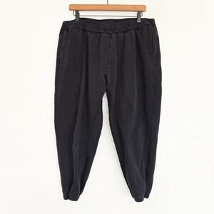 Pact Organic Cotton Black Cropped Jogger Sweatpants, XL